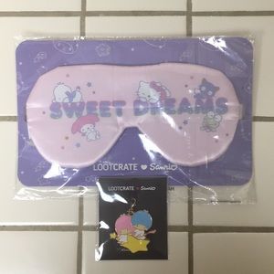 Brand new Sanrio Lootcrate Eyemask and Charm